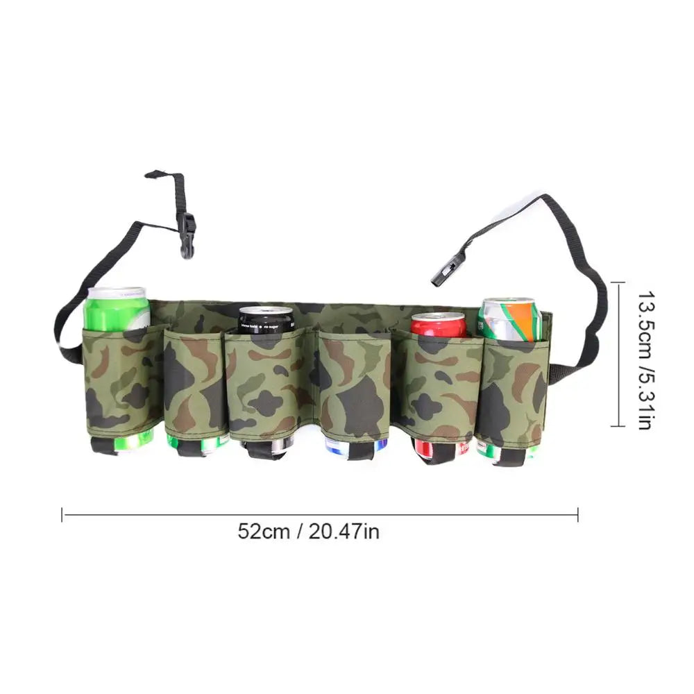 Beer Holster Belt Portable Soda Bottle Beer Holder Drink Can Holder Holds 6 Cans Adjustable Beer Waist Holder For Camping