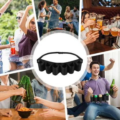 Beer Holster Belt Portable Soda Bottle Beer Holder Drink Can Holder Holds 6 Cans Adjustable Beer Waist Holder For Camping